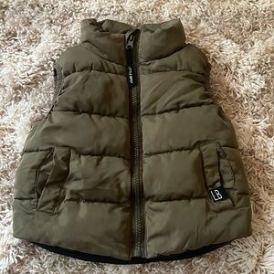 LITTLE BIPSY Olive Green Puffer Vest